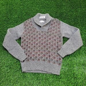 Vintage 80s London-Fog Shetland Wool Sweater S/M 18x23 USA